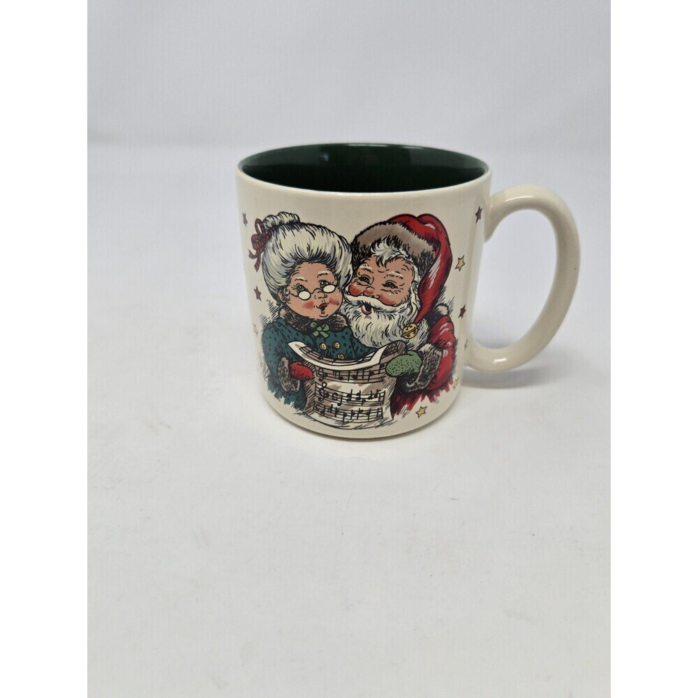 VINTAGE CREATIVE CONCEPTS CHRISTMAS COFFEE MUG CUP DRINKWARE SANTA & MRS. CLAUS